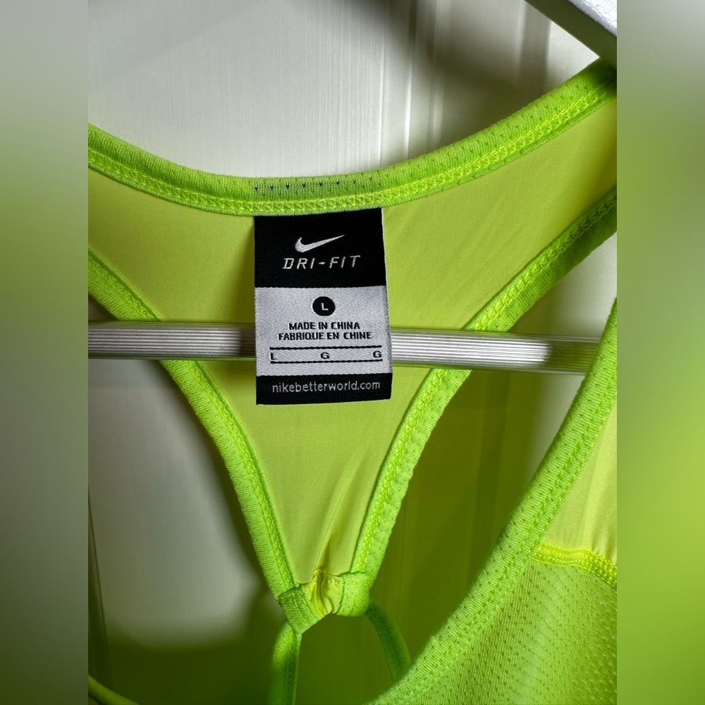 Nike Women's Bright Lime Tank Top - Picture 2 of 3